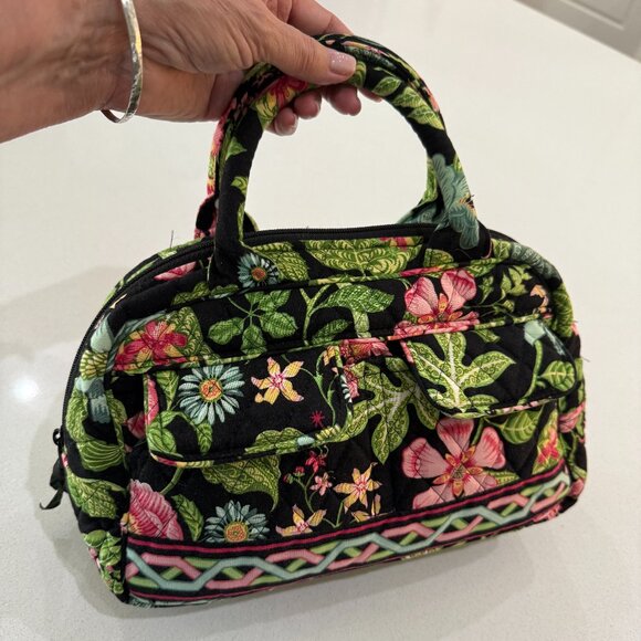 VERA BRADLEY Botannica Black Green and Pink Floral Bag - Picture 1 of 11